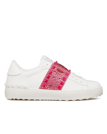 Valentino Unisex Rockstud Untitled Crystal X Studded Sneakers Peachblow